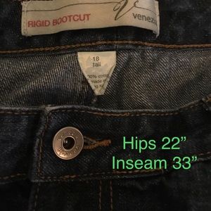 Venezia rigid bootcut 18t Jeans 33” inseam